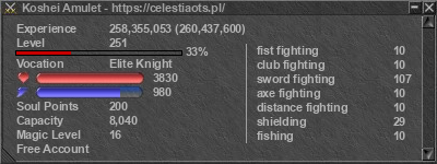 Signature for player Koshei Amulet